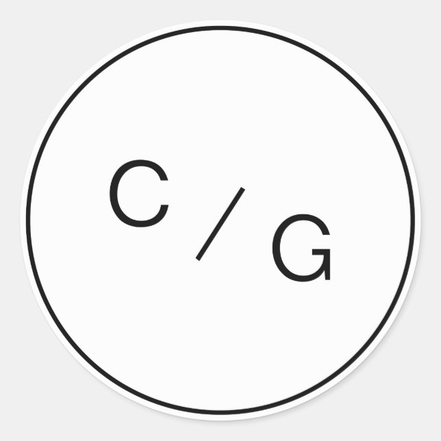 Farbeditierbare minimalistische moderne Paar monog Runder Aufkleber (Vorderseite)