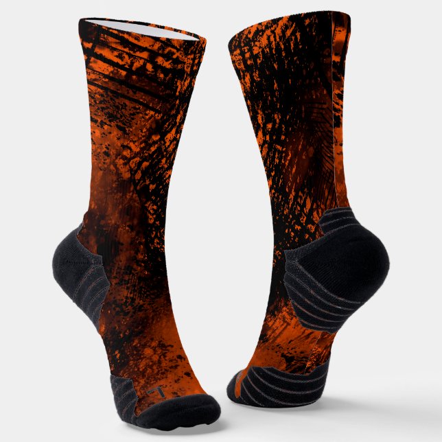 Farbeffekt Spritzer Orange & Black Socken (Gewinkelt)
