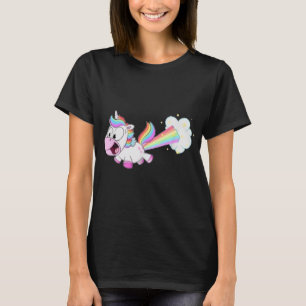 Farbeffekt Unicorn T Shirt Funny Rainbow Furzen