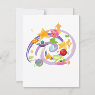 Farbeffekte für Außerirdischen im Weltraum Einladung