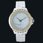 Farbelegant Pink blue purple white Armbanduhr<br><div class="desc">Beautiful candy colors and elegant marble look.</div>