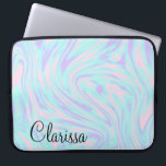 Farbelegant Pink blue purple white Laptopschutzhülle<br><div class="desc">Beautiful candy colors and elegant marble look.</div>