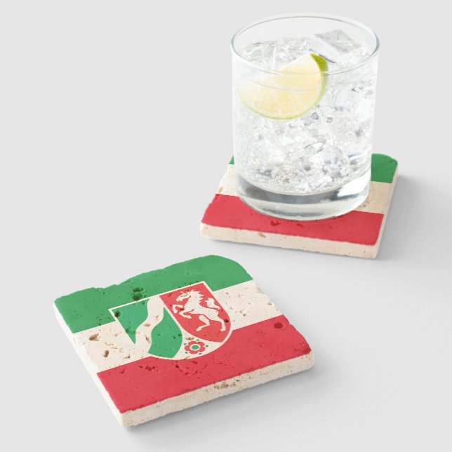 Farben anzeigen - Nordrhein-Westfalen Steinuntersetzer (Seitenansicht)