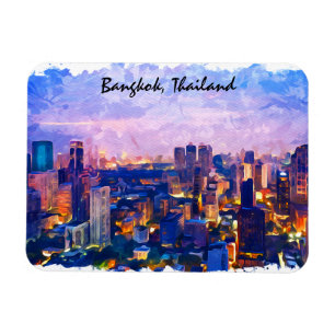 Farben Bangkok Thailand City Wasserfarbe Magnet