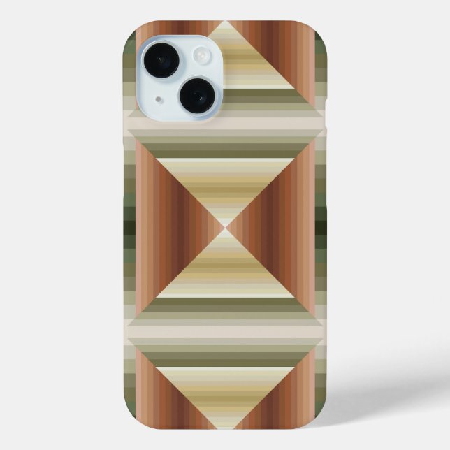 Farben brauner, grüner und tangestreifter Muster Case-Mate iPhone Hülle (Rückseite)