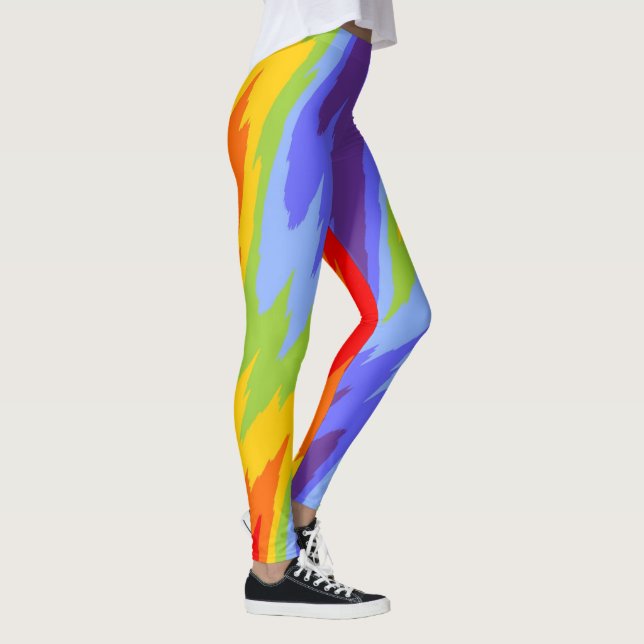 Farben Chakras / Regenbogen - Rissrand II Leggings (Rechts)