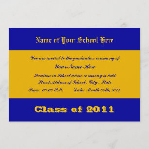 Farben der Blauen und Gold-Schule Einladung