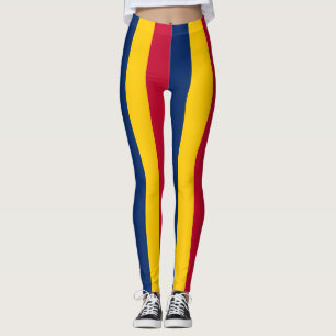 Farben der Flagge des Tschad vertikal gestreift Leggings