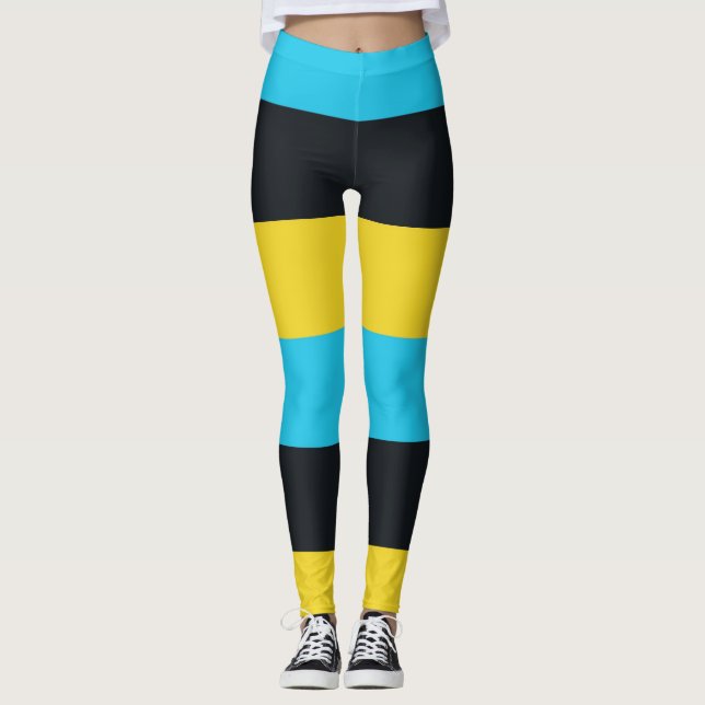 Farben der Flagge von Nassau Leggings (Vorderseite)