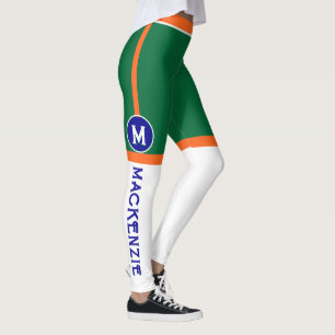 Farben der indischen Nationalflagge mit MONOGRAMM Leggings