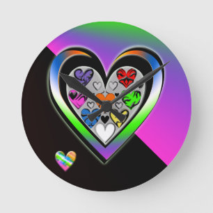 Farben der Liebe Runde Wanduhr