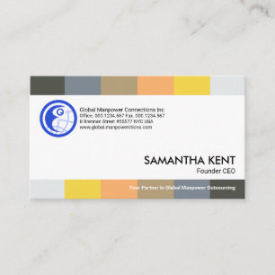 Farben der Menschen entziehen der Einstellung von Visitenkarte