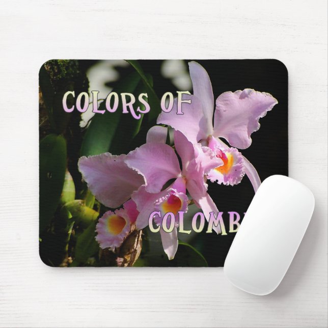 Farben der Orchideen-Mausunterlage Kolumbiens Mousepad (Mit Mouse)