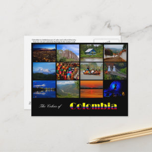 Farben der Reisepost-Karte Kolumbiens Postkarte