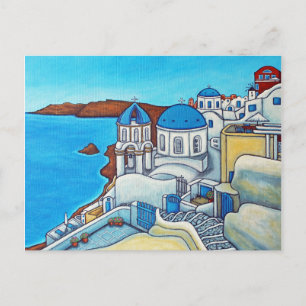 Farben der Santorini Post Card von Lisa Lorenz Postkarte