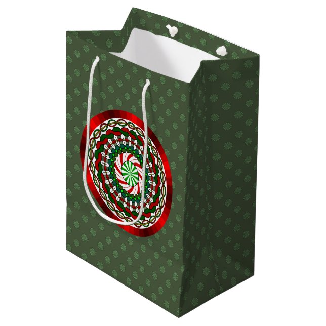 Farben der Weihnachtsgeschenktasche Mittlere Geschenktüte (Vorderseite Schrägansicht)