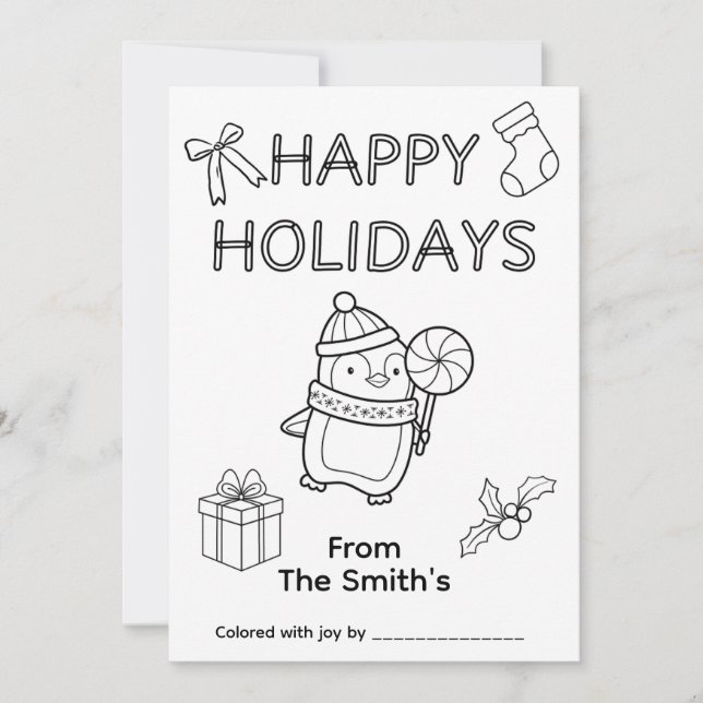 Färben der Weihnachtskarte Feiertagskarte (Vorderseite)