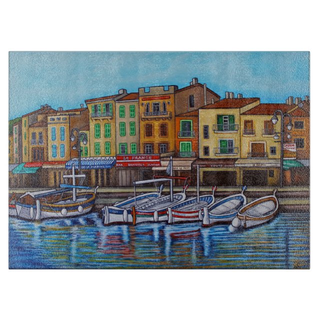 Farben des dekorativen Glaszuschnitt von Cassis Schneidebrett (Vorderseite)