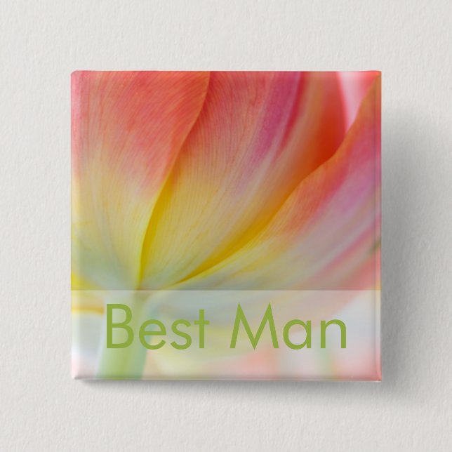 Farben des Frühlinges • Hochzeits-Knopf Button (Vorderseite)