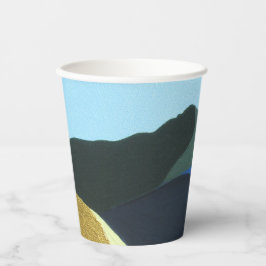 Farben des Mt Tamalpais-Malerdesigns für Papiertas Pappbecher