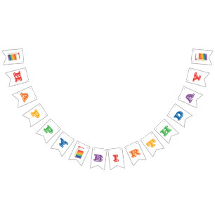 Farben des Regenbogenbanners, Glücklicher Geburtst Wimpelkette