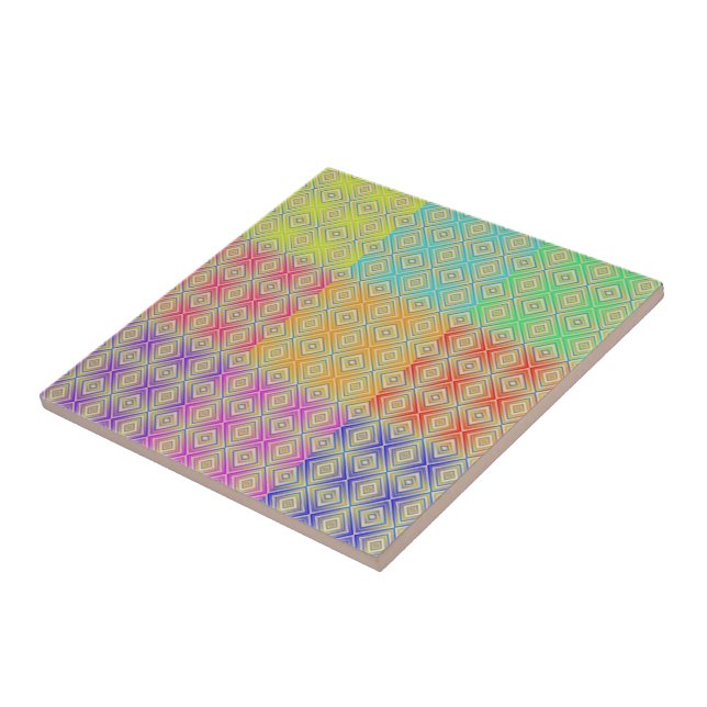 Farben des Regenbogens Alternatives Diamantmuster  Fliese (Seite)