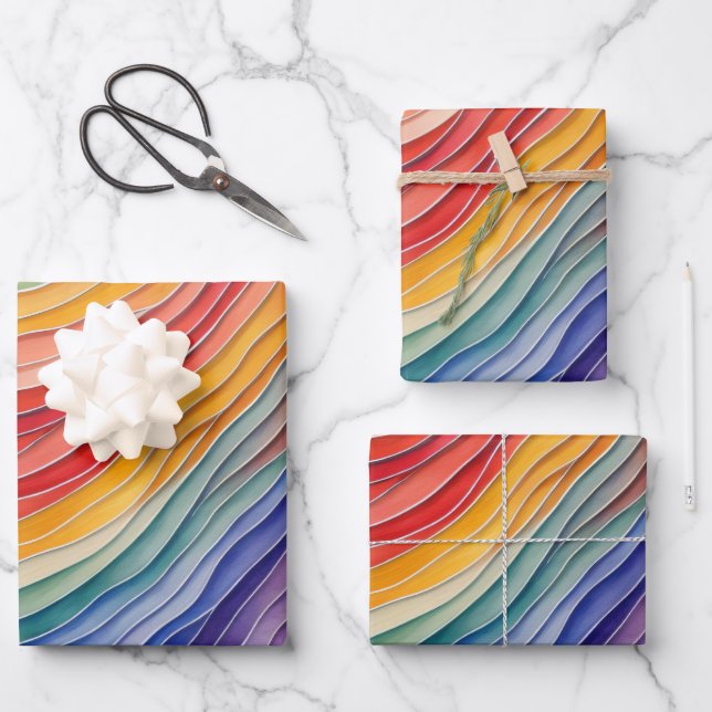 Farben des Regenbogens Geschenkpapier Set (Vorderseite)