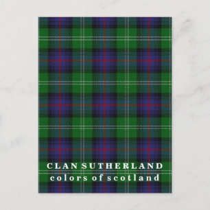 Farben des schottischen Clan Sutherland Tartan Postkarte