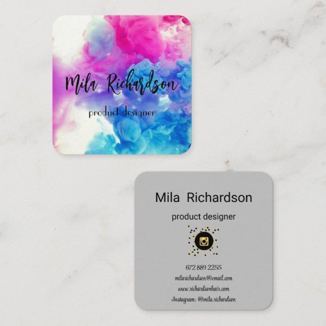 Farben, die in einer Visitenkarte mit Wasserquadra (Vorne/Hinten)