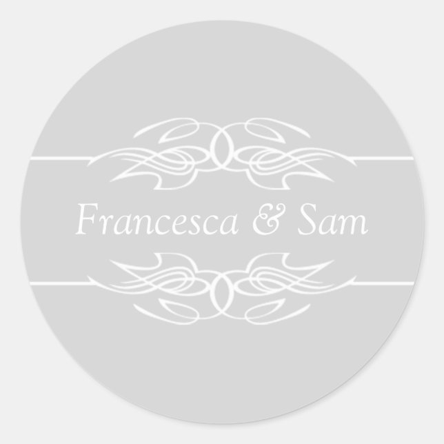 Farben Einladungen leicht grau Runder Aufkleber (Vorderseite)