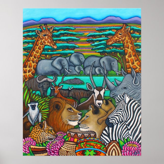 Farben für Afrika Print Poster (Vorne)