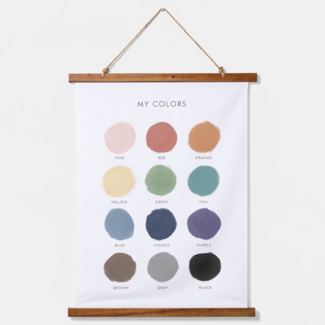 Farben für die Gestaltung der Vorschulklasse Wandteppich Mit Holzrahmen (Vorderseite)