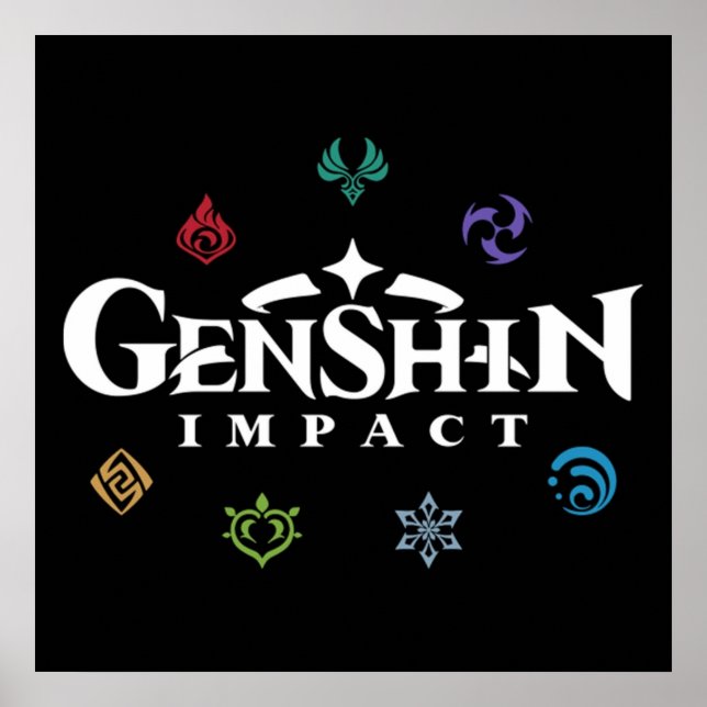 Farben für Genshin Impact Elements Poster (Vorne)