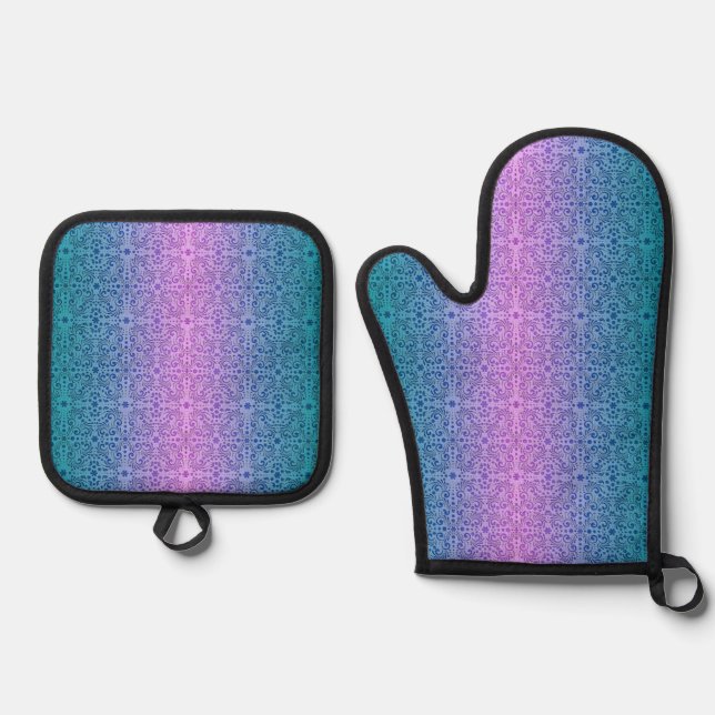 Farben für klassische Stile Ofenhandschuh & Topflappen-Set (Vorderseite)