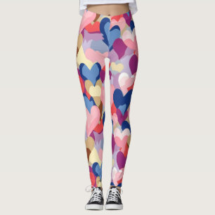 Farben Herzmuster Leggings