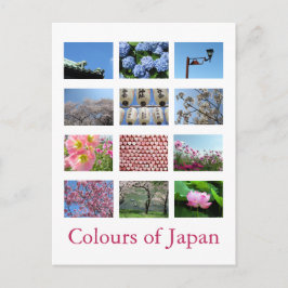 Farben Japans (blau/weiß/rosa) Postkarte