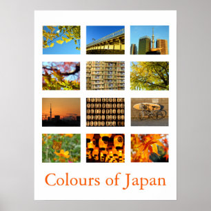 Farben Japans (gelb/orange) Poster