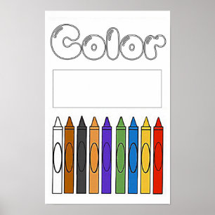 Farben mit Buntstiften Poster
