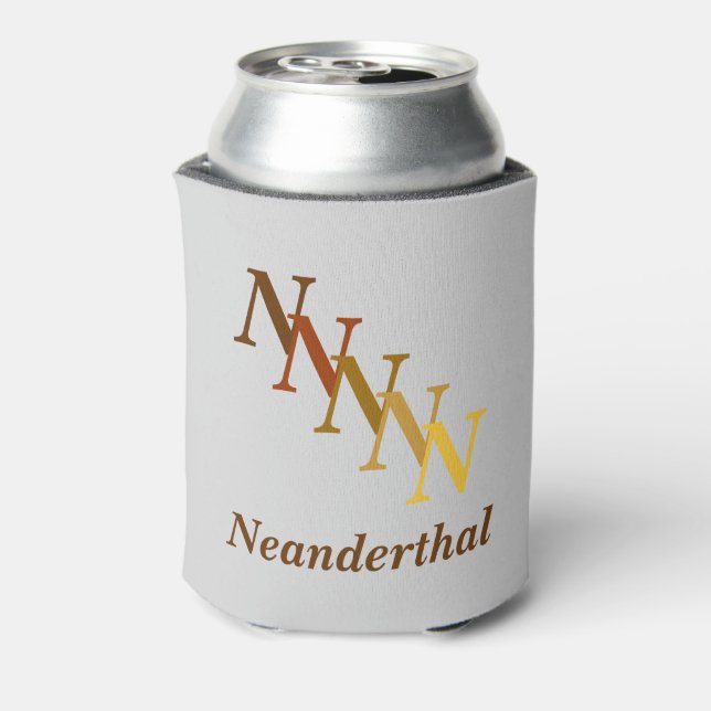 Färben - Name mit Initialen (braun) Dosenkühler (Kanne Rückseite)