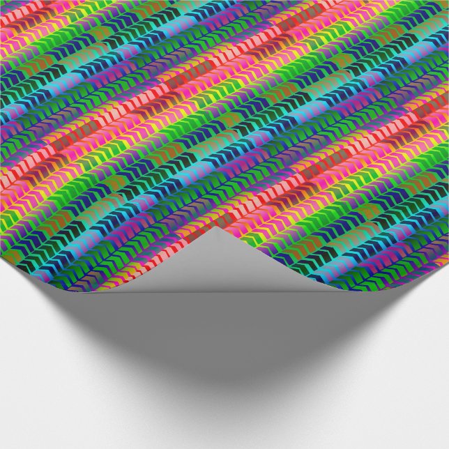 Farben Regenbogen Pfeile Muster Geschenkpapier (Ecke)