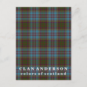 Farben Schottlands Clan Anderson Tartan Postkarte