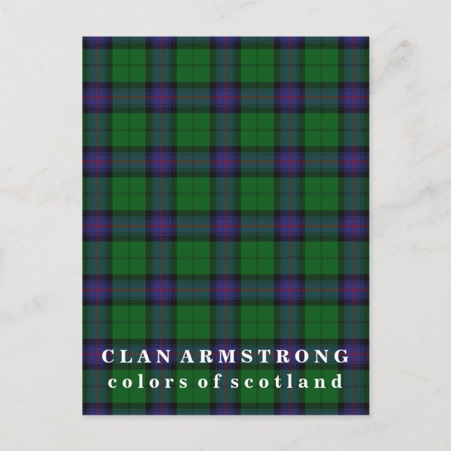 Farben Schottlands Clan Armstrong Tartan Postkarte (Vorderseite)