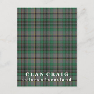 Farben Schottlands Clan Craig Tartan Postkarte