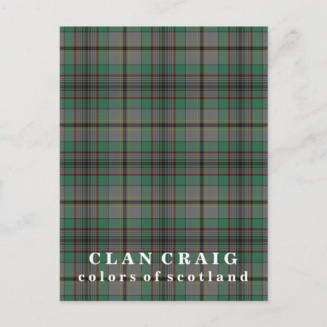 Farben Schottlands Clan Craig Tartan Postkarte (Vorderseite)