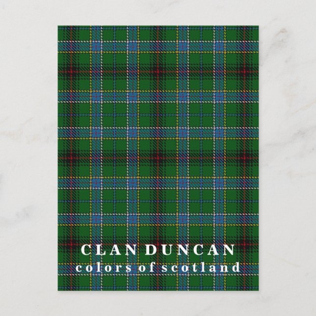 Farben Schottlands Clan Duncan Tartan Postkarte (Vorderseite)