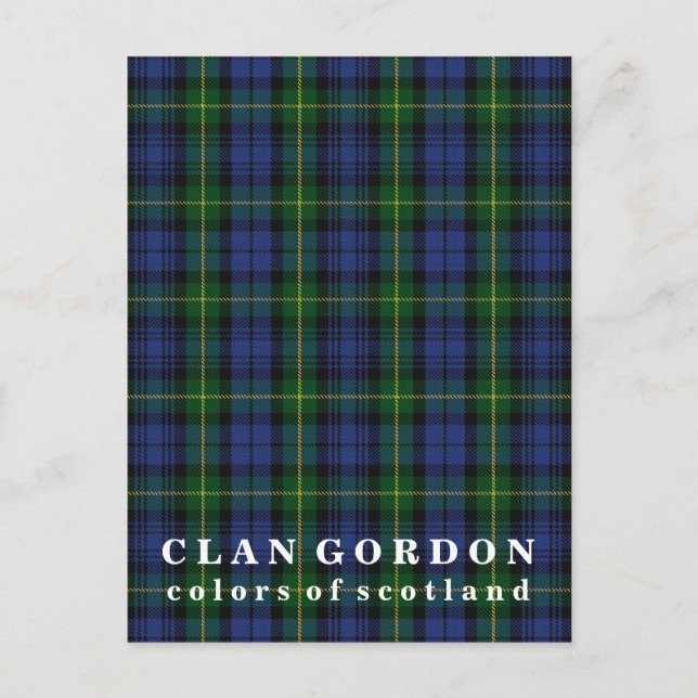 Farben Schottlands Clan Gordon Tartan Postkarte (Vorderseite)