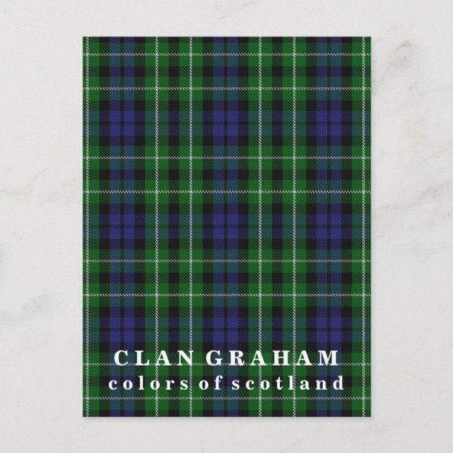 Farben Schottlands Clan Graham Tartan Postkarte (Vorderseite)