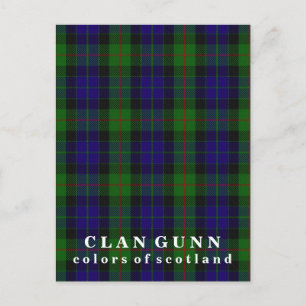 Farben Schottlands Clan Gunn Tartan Postkarte