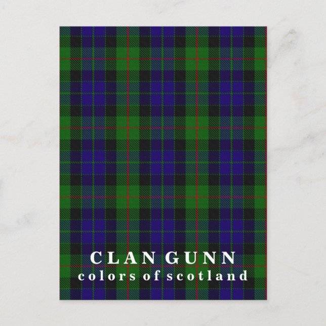 Farben Schottlands Clan Gunn Tartan Postkarte (Vorderseite)