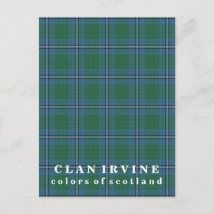 Farben Schottlands Clan Irvine Tartan Postkarte